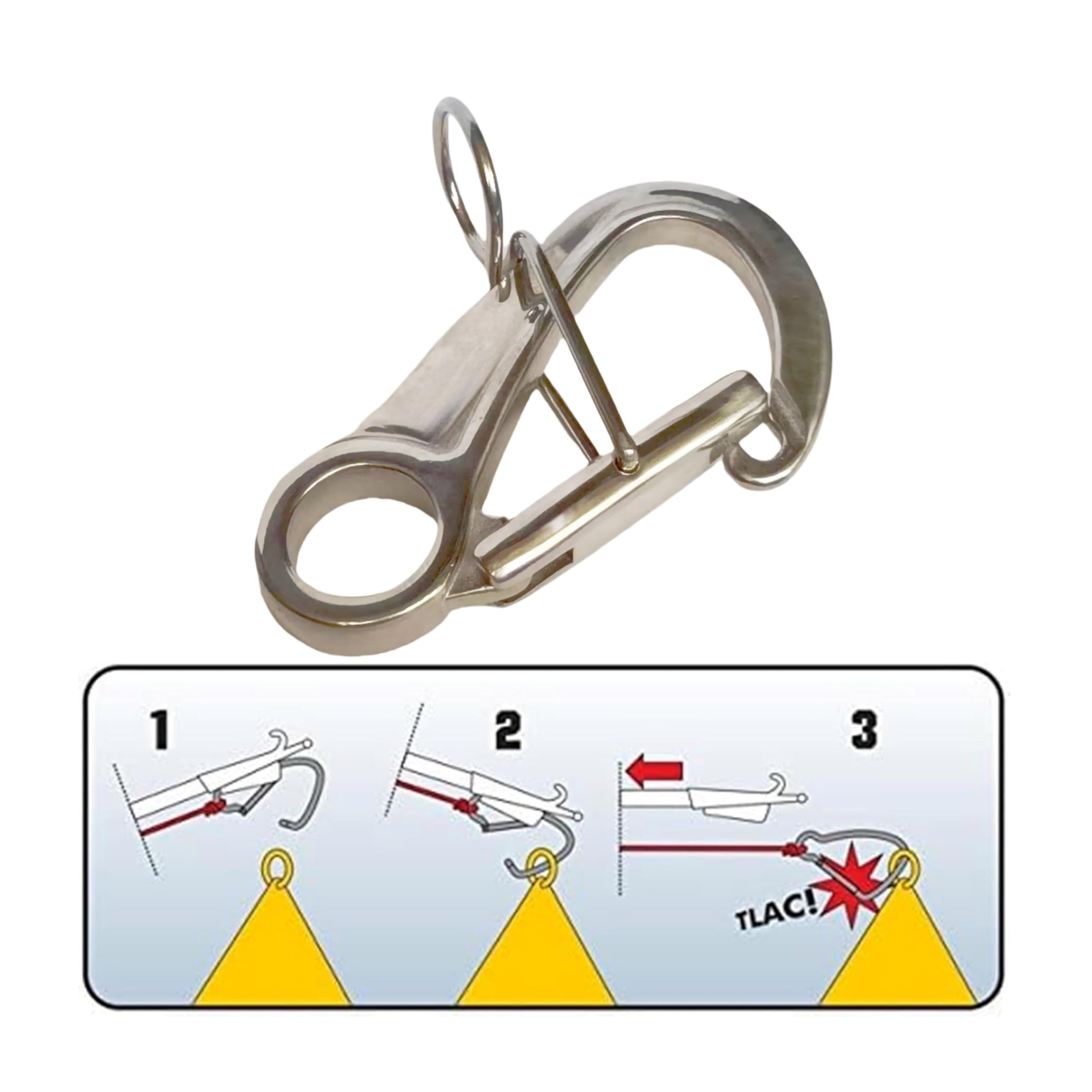 Acciaio inossidabile 316 Sicurezza Doppia Sicurezza Gancio di ormeggio, Docking e ancoraggio Attrezzature Gancio di attracco, Marine Spring Quick Snaps