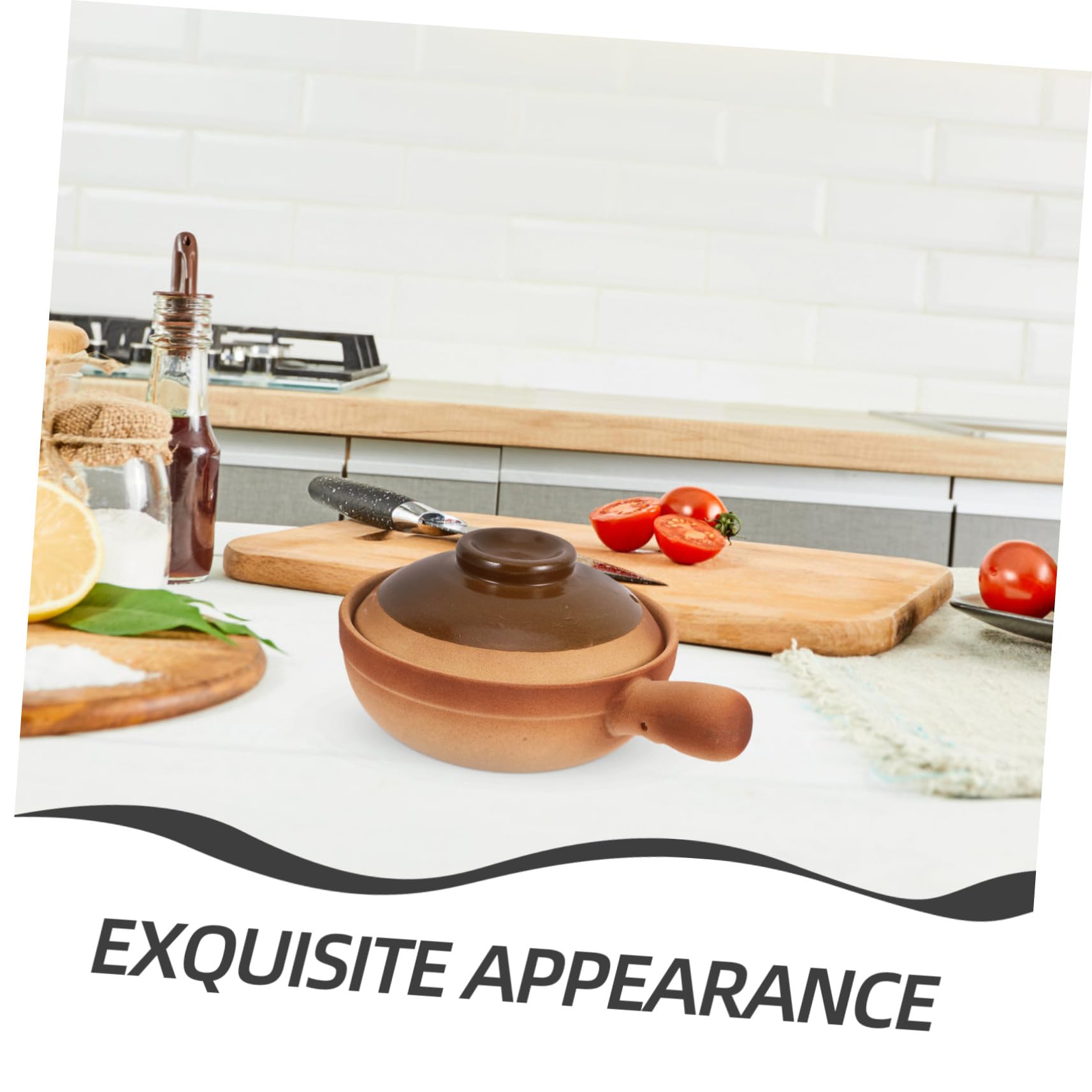 Pentola in Terracotta da 850ml in Ceramica per Zuppa e Riso | Uso per Takeout di Riso e Pasti Domestici, Adatta a Piccole Famiglie, Resistente al Calore e Versatile