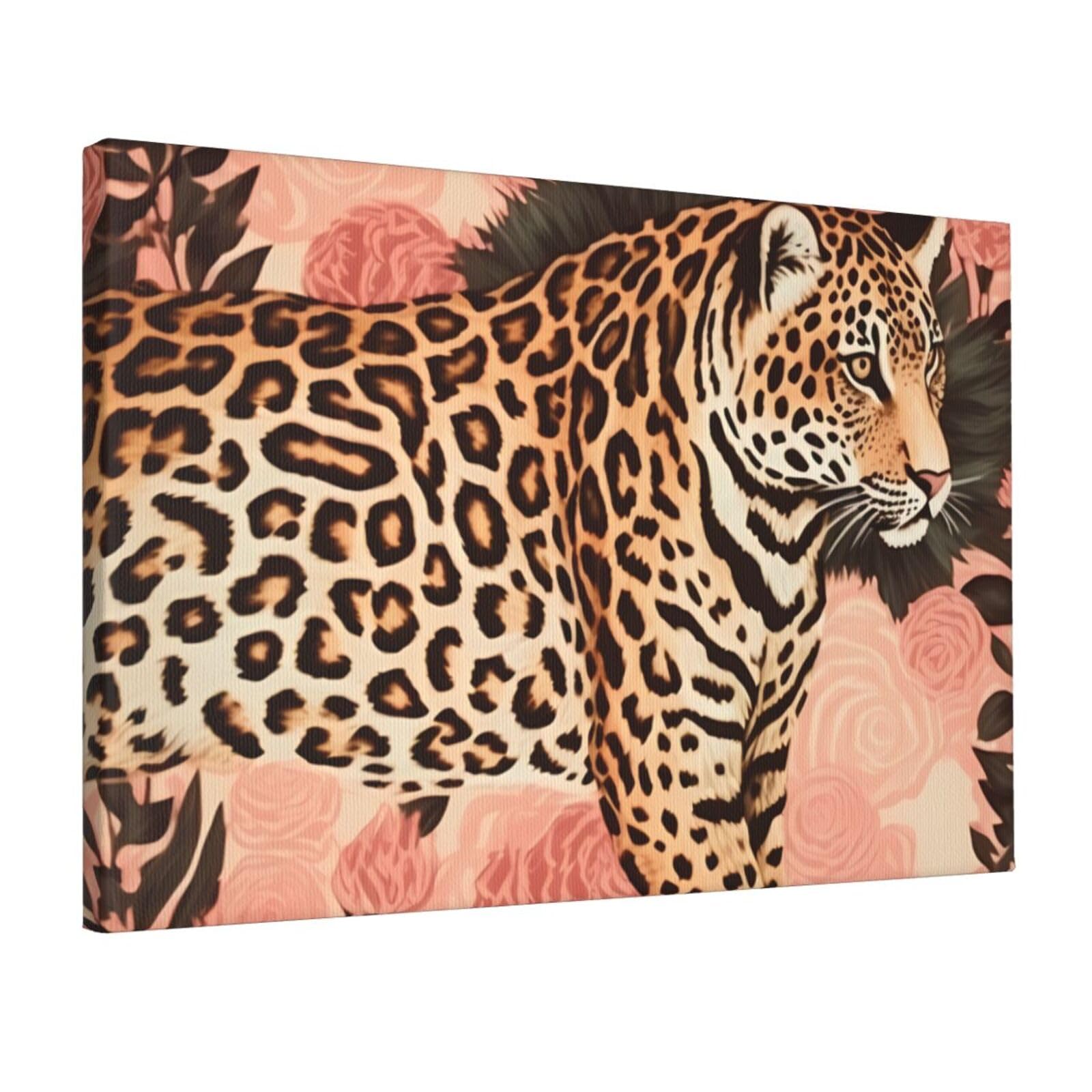 Canvas Wall Art for Living Room Wall Decor 12"x18" Modern Artwork Painting Pictures Hanging Canvas Prints Striped Leopard Aesthetic Wall Art for Bedroom Bathroom Office Wallart Decor