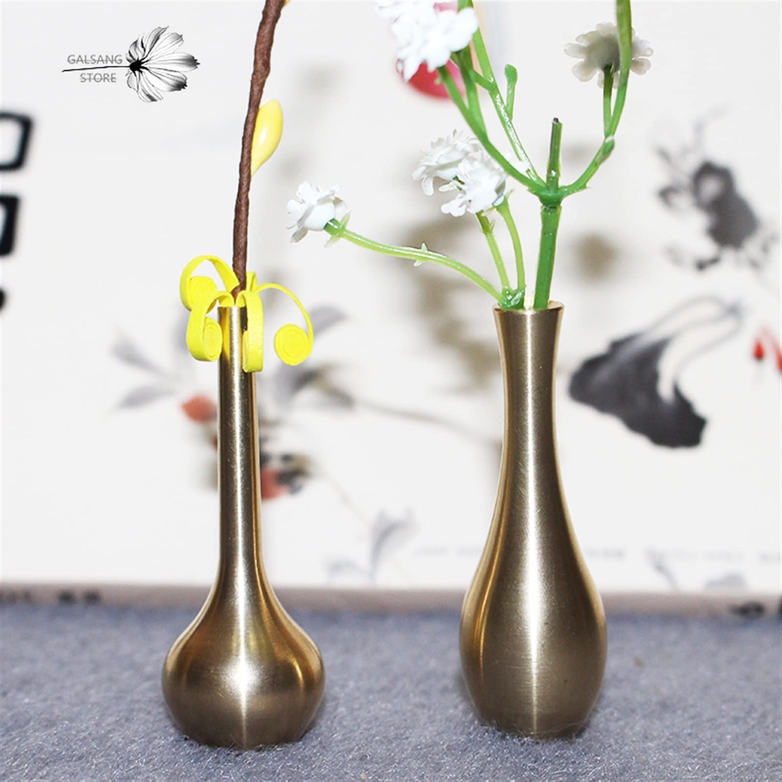 Amazon.co.jp: 花器 新しい純銅の小型創造的な花瓶の装飾デスクトップ