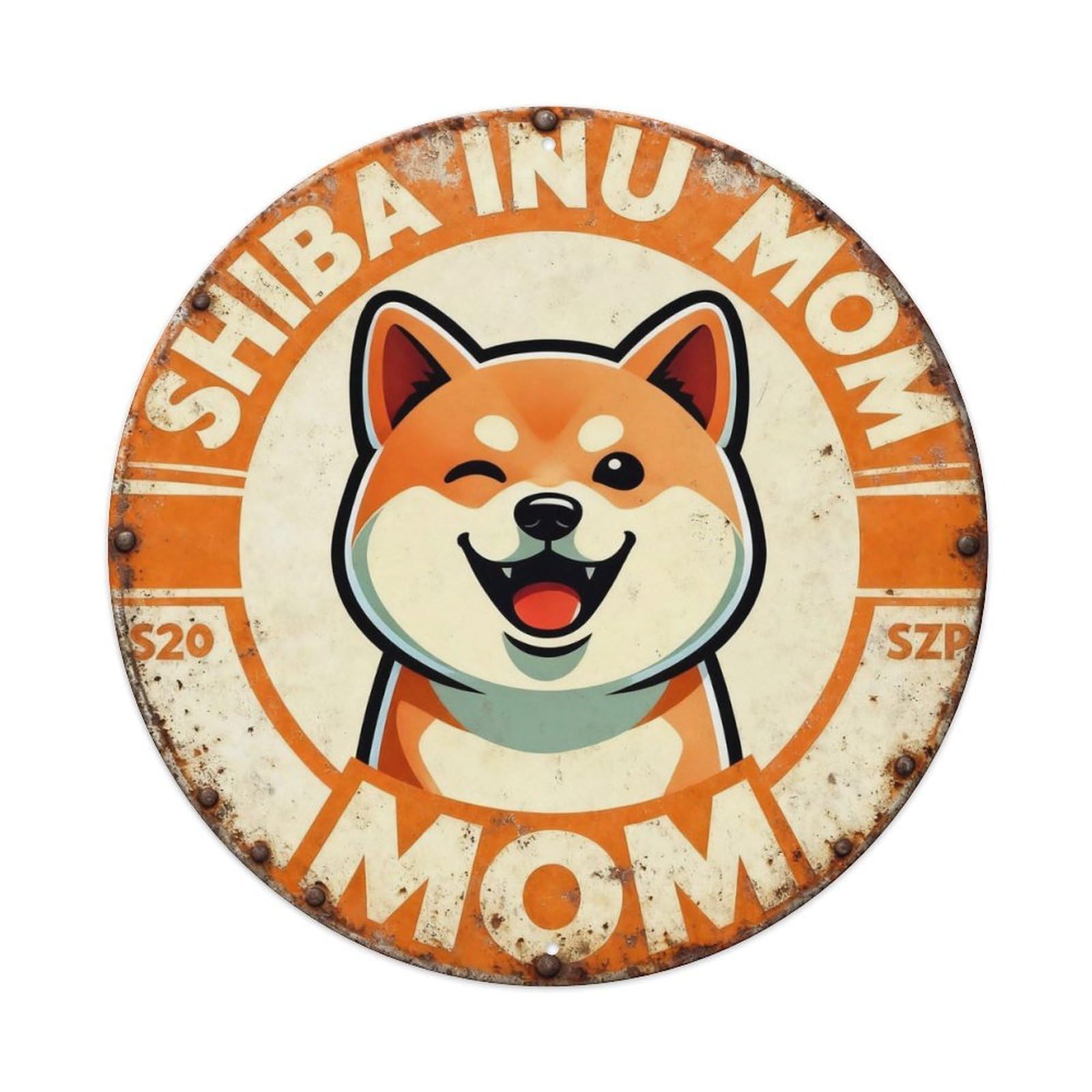 Vintage Shiba Inu Mom Metal Tin Sign Plaque