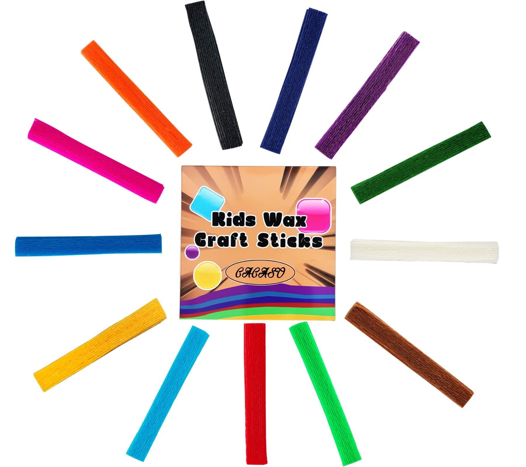 500 Piece Wax Craft Sticks for Kids - 13 Colors, Non-Toxic Wax String, Kid Bendable Sticky Sticks for Art Supplies, Crafts, DIY School Project