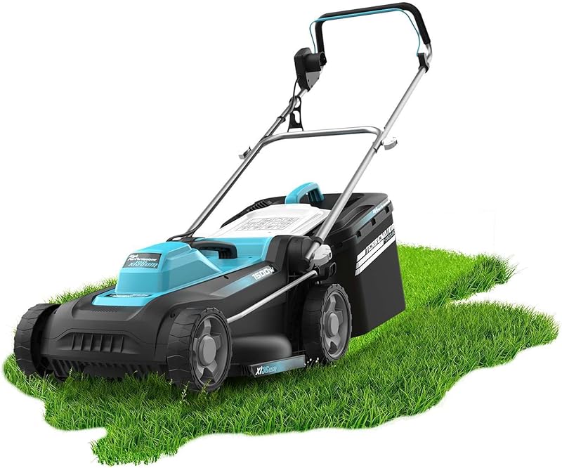 Cecotec Tondeuse à Gazon à câble Terrenator 360 Flex Z. 1500 W, Largeur de Coupe 36 cm, Changement de Hauteur, système Z-Tech, 3 en 1 avec Mulching, Roues arrière XL, sécurité avec Technologie