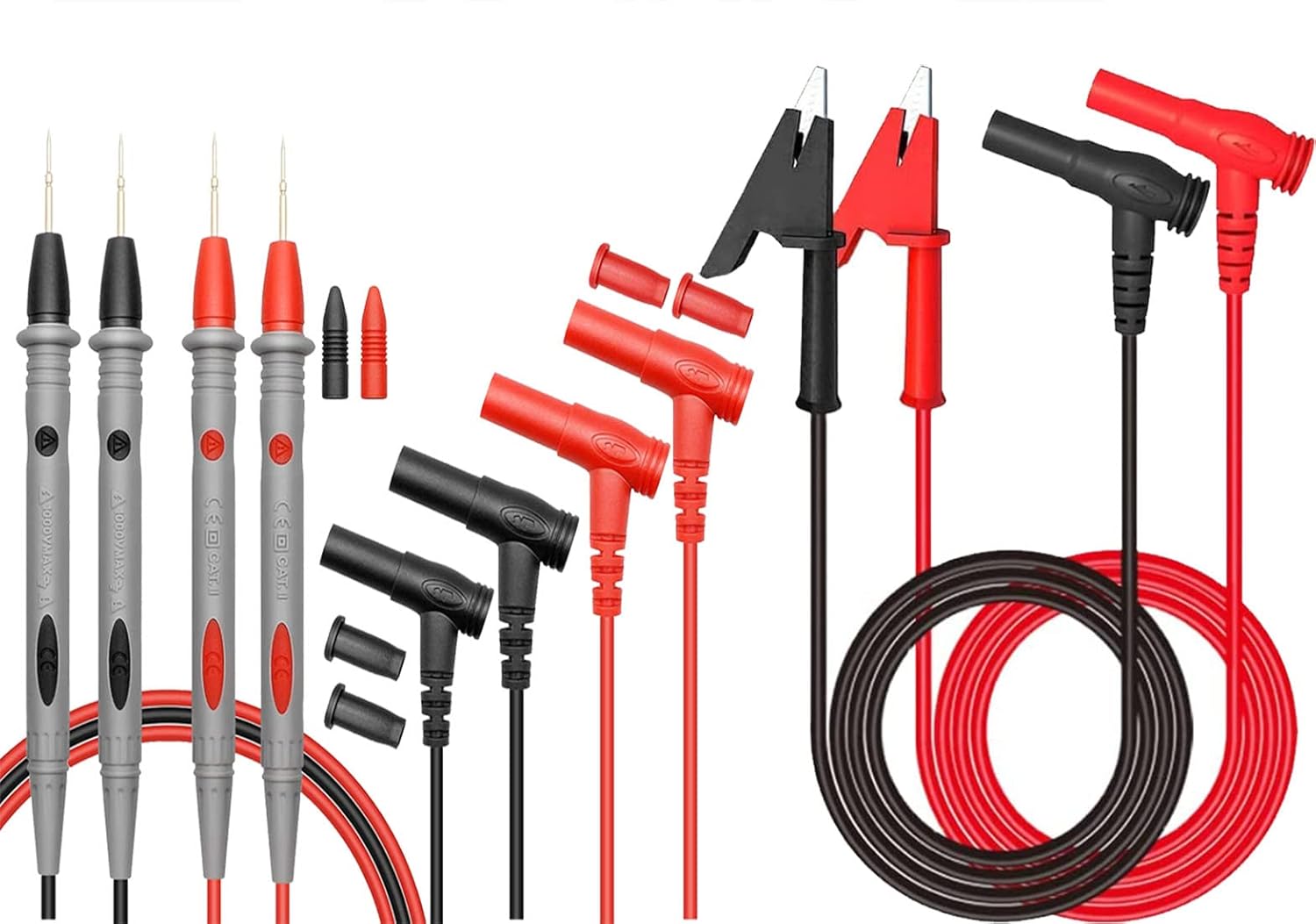 6Pcs Multimeter Test Leads Set, 1000V 20A Digital Multi Meter Clamp Tester Probe Test Probes