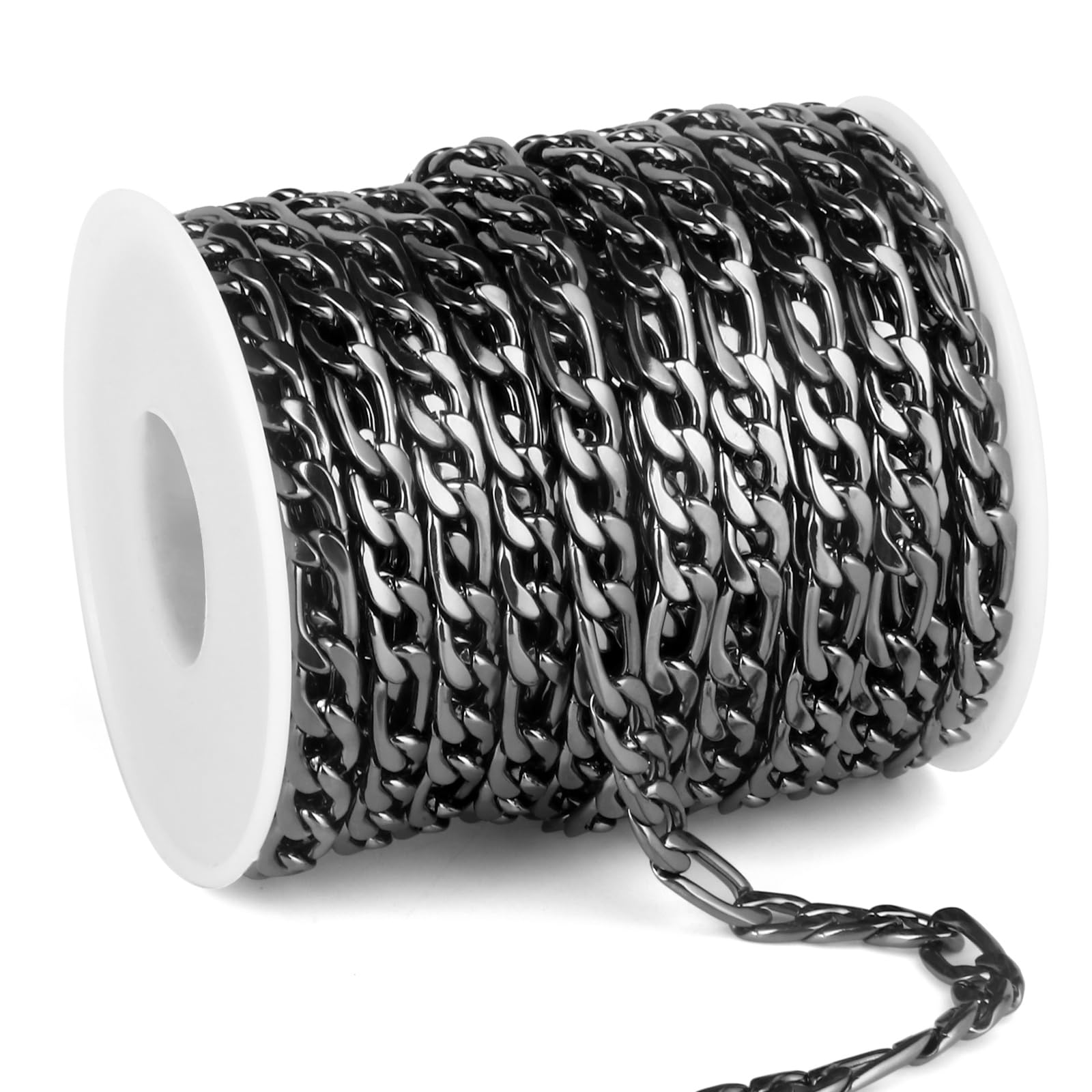 Silver Figaro Chains - 33 Feet for Jewelry Making -15