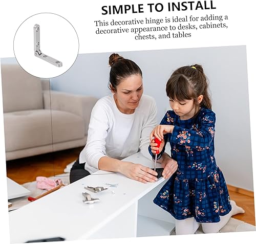 Miniatura 7 de Bisagra de caja de madera de 90 Uds. Bisagras de aleación de zinc Bisagras decorativas para el pecho Bisagras de caja de joyería Bisagras de 90