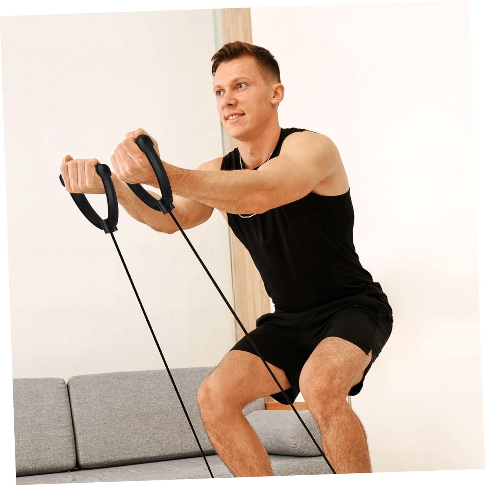 KOMBIUDA 1Pair Stepper Resistance Bands with Handle Fitness Equipment Accessories for Exercise Ropes for Strength Training and Muscle Toning Ideal - Image 2