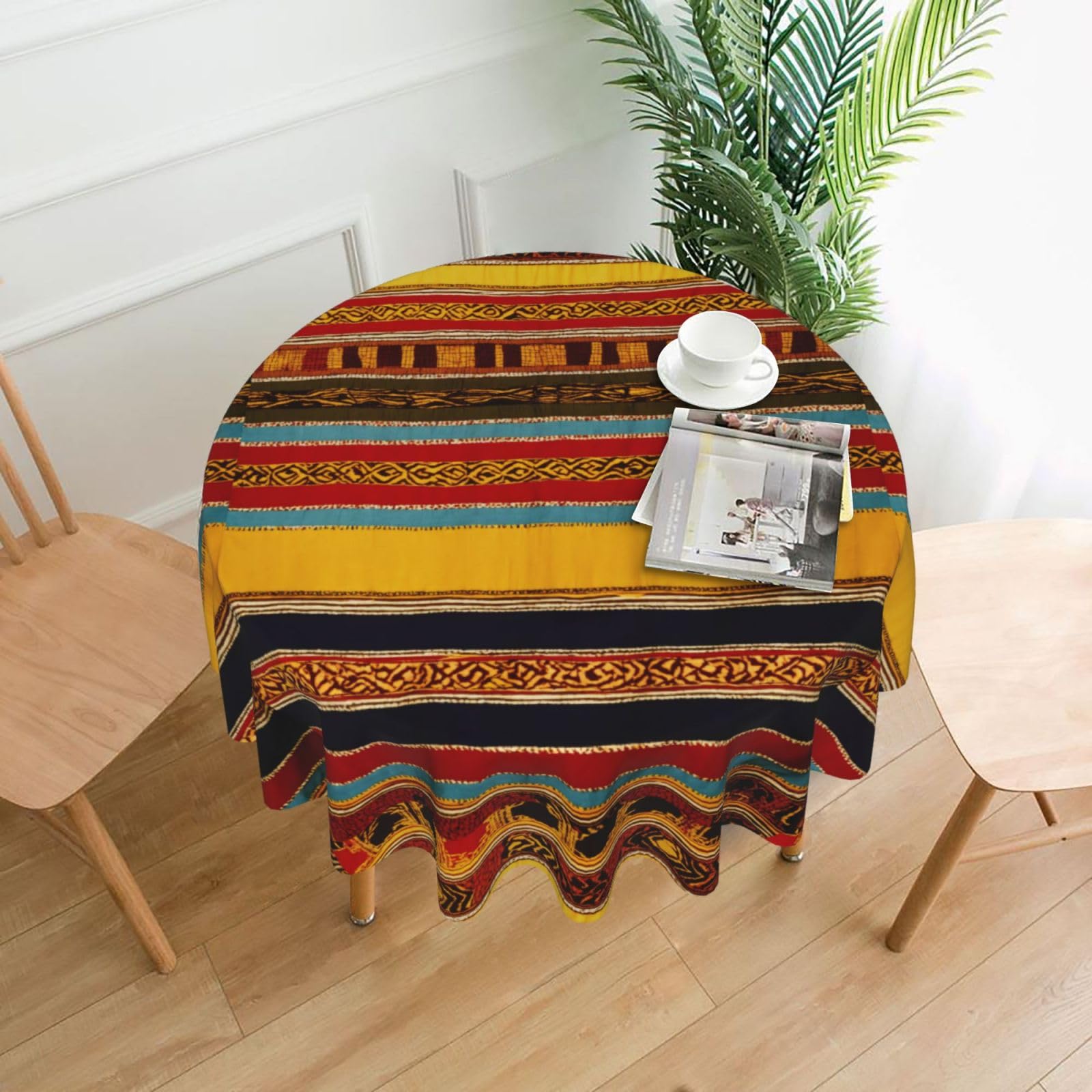 UVBDF Native American Pattern Print Multipurpose Round Tablecloth 60in Polyester Cover for Coffee Table Kitchen Desk Home Gift