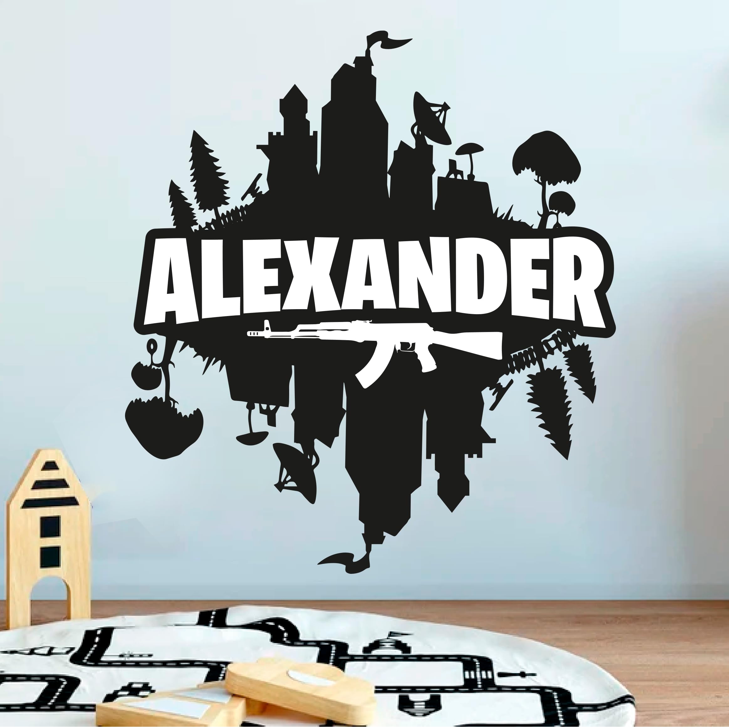 STICKER SWAG Gaming Room - Custom Gaming Wall Decals | Video Game-Themed Room Decor for Gamers | Gaming Wall Stickers, Custom Name Video Game Wall