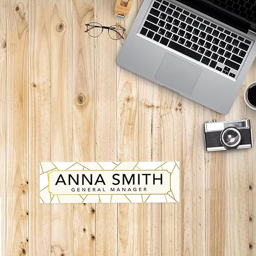 Vista 111 de Andaz Press Placa de nombre de escritorio de oficina, diseño floral de melocotón rubor personalizado para el hogar, escritorio, profesor, jefe