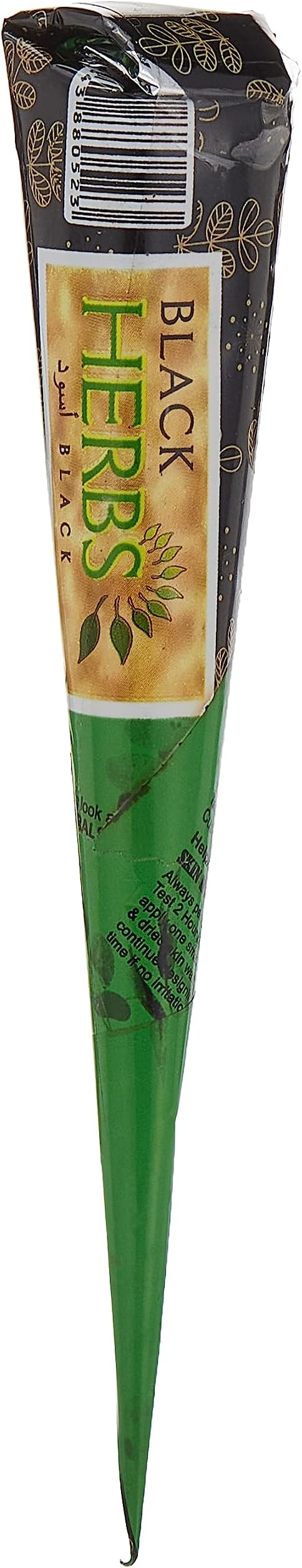 Golecha Black Herbs 100% Pure Henna Mehandi Paste in Cone for Hands Tattoo Standard Size, 25 gms - Black