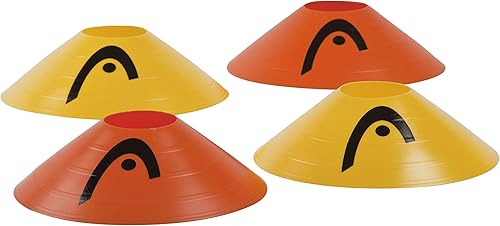 HEAD QST - Conos de cúpula de tenis, 20 conos de entrenamiento y práctica para taladros de agilidad y precisión, amarillo y naranja