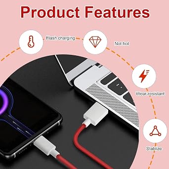 2 PCS 65W USB C Charging Cable for OnePlus Charger, 2M USB C Fast Charging Cable Warp Charge Compatible with OnePlus 11/10 Pro/Nord 2T/8/7 Pro/7T/6T/6/5T/5/3T (2M)