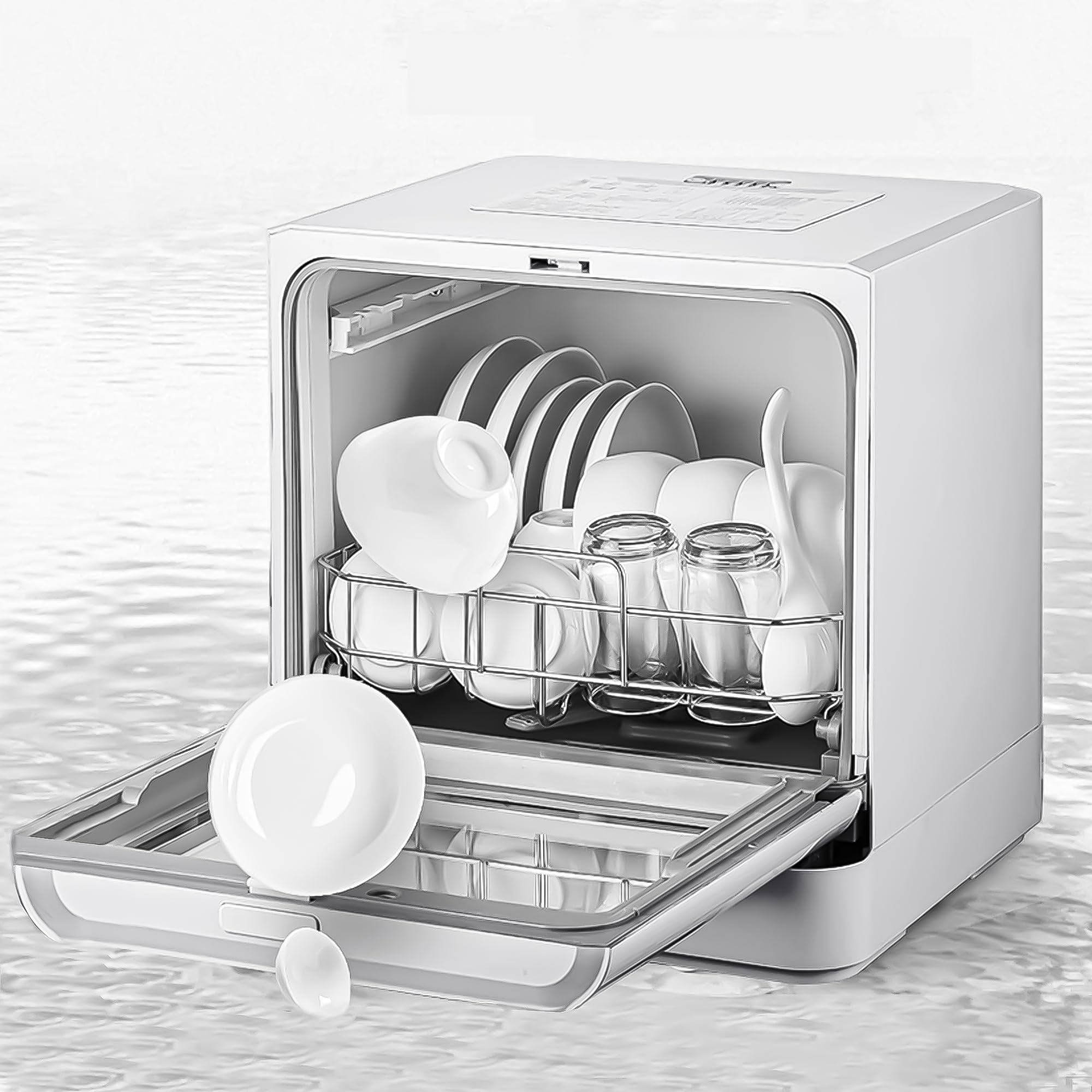 Lave-vaisselle compact entièrement automatique pour finir la vaisselle à la main