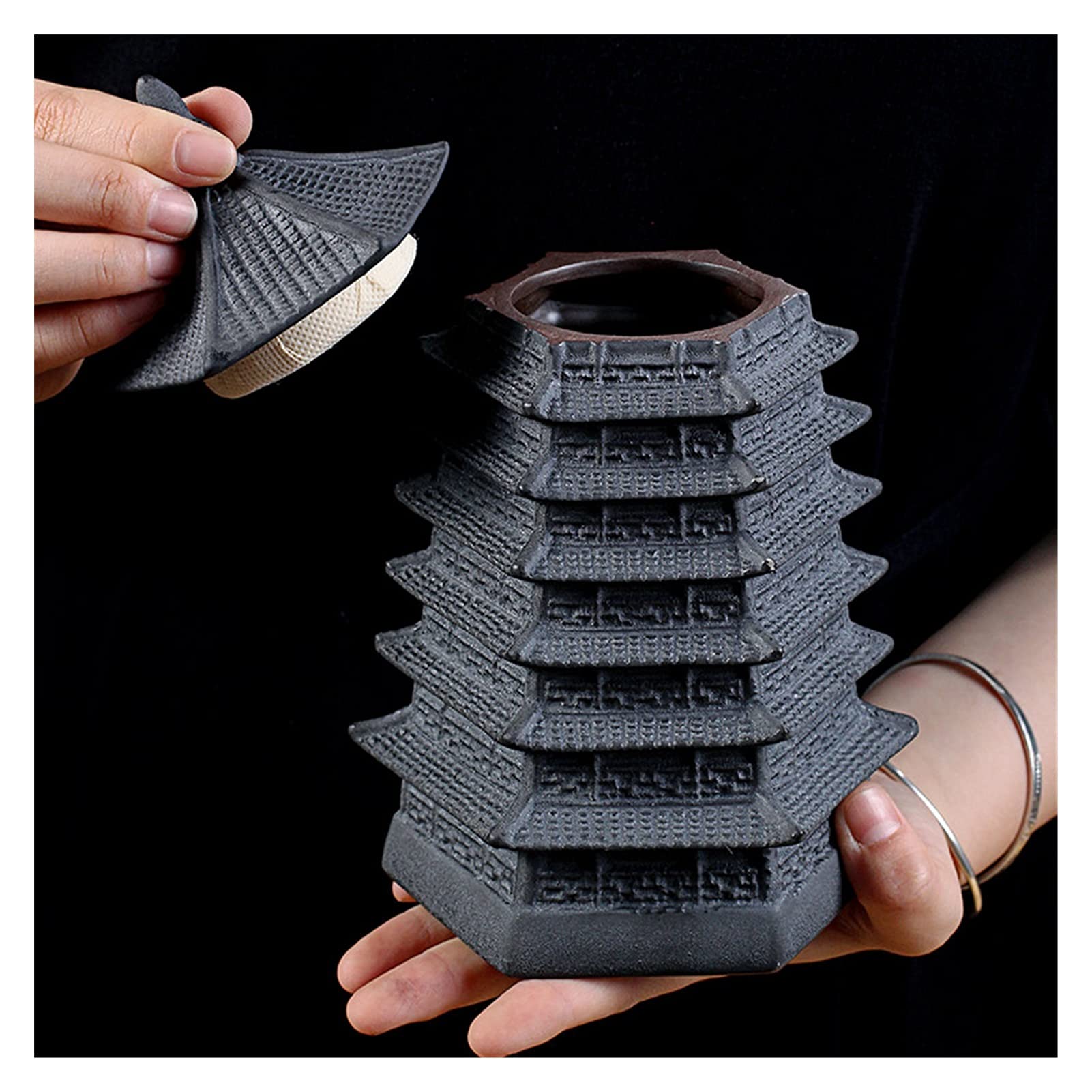 Cyna na herbatę ceramiczny fioletowy piasek pojemnik na herbatę zamknięte pudełko do przechowywania herbaty Pu'er herbata czarna herbata zielona herbata pagoda puszka herbaty ozdoby luźne