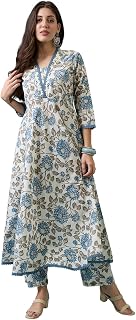 Globus Women Kurta Set (GS574292_Blue_L) Price In India