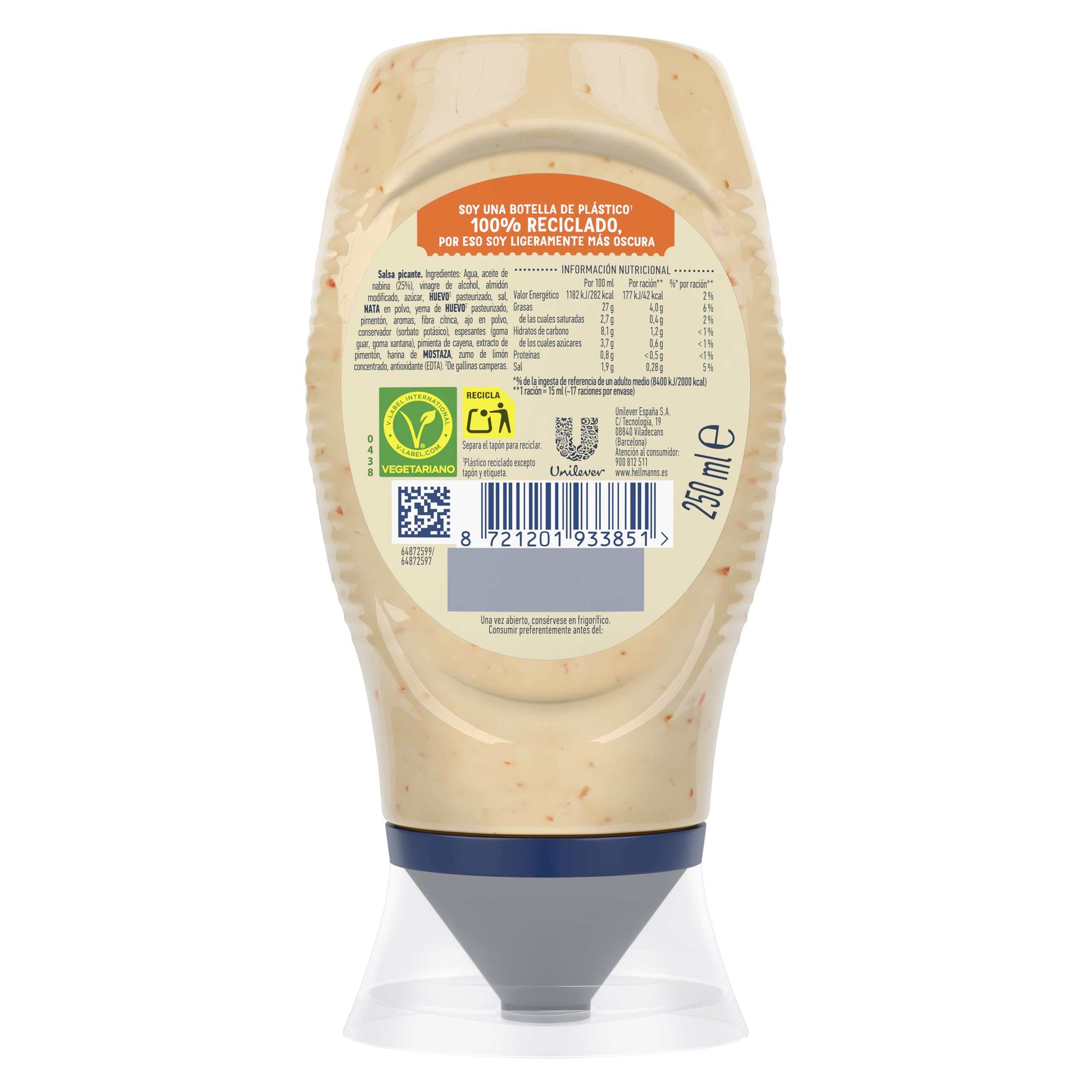 Hellmann's Mayo Chili Sin Gluten 250 ml