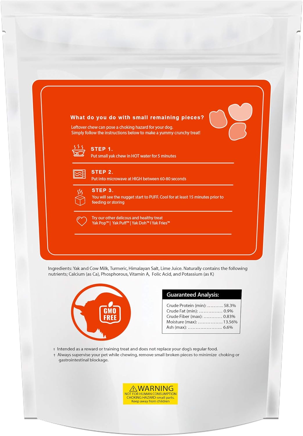 Yak Gold Original Functional Himalayan Yak Cheese Puff Chew for Dogs 3-Pack 12oz – Great Training Treat – Mint, Coconut, and Turmeric Active Ingredients