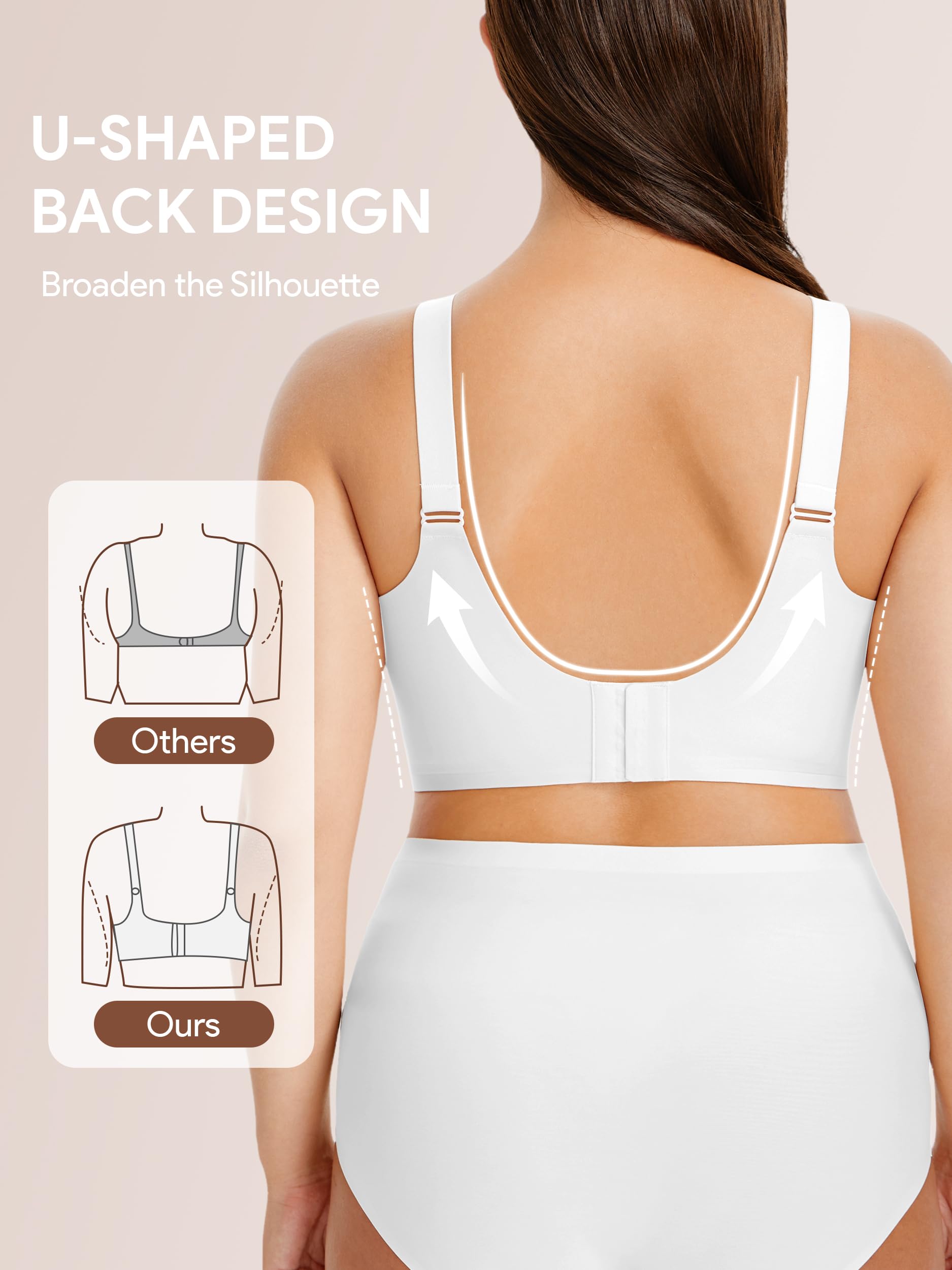 Angelhood Brasier de lactancia sin costuras para mujer, sin varillas, cobertura completa, brasier de lactancia con extensor extra