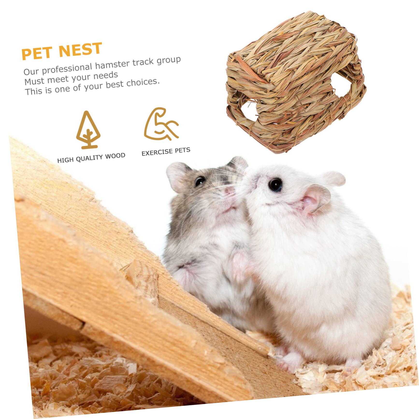 VANZACK 2pezzi Hamster Woven Hideout Rifugio Naturale Per Criceti e Piccoli Animali Domestici Gioco e Nido Compatto Per Esplorare e Nascondersi