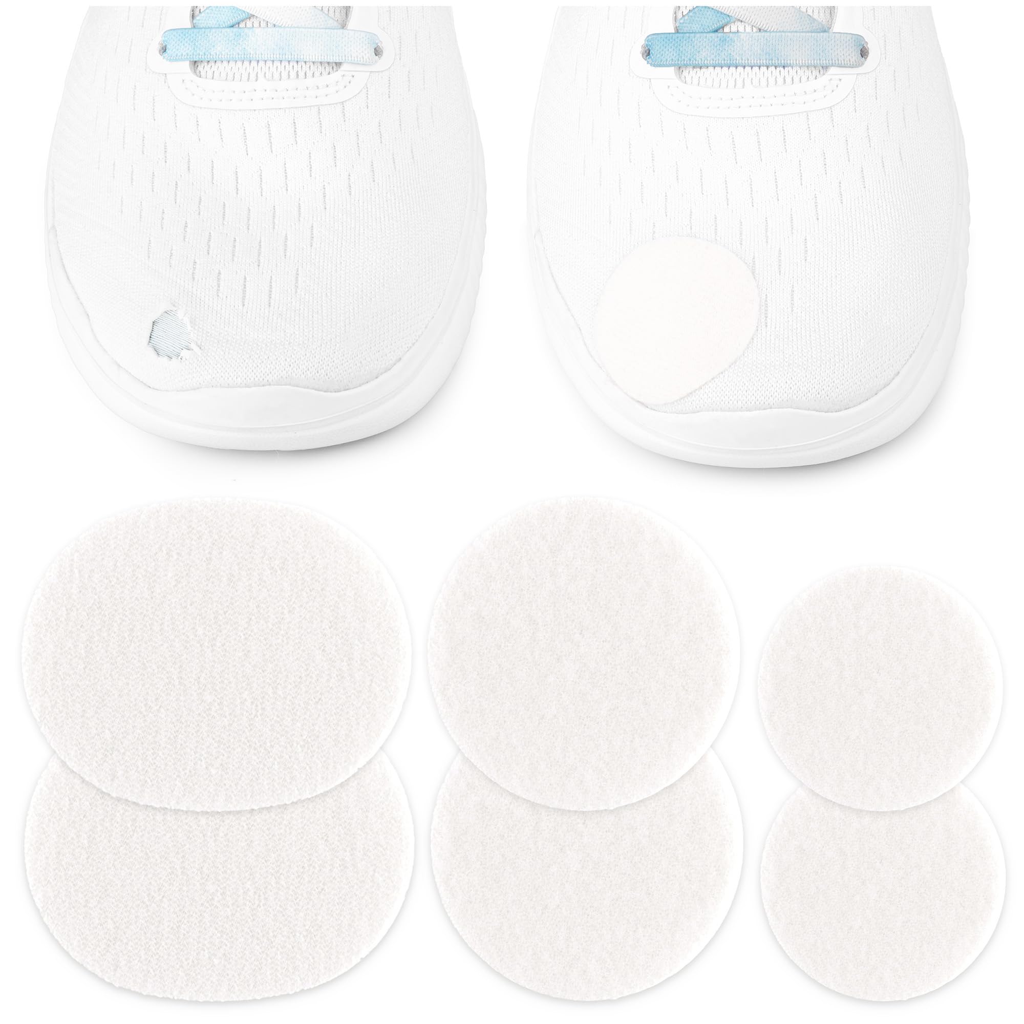 SULPO Parche protector de talón y reparación para zapatos – Reparación de talón y tapa trasera – Parche de reparación de zapatillas, 6 unidades, color blanco