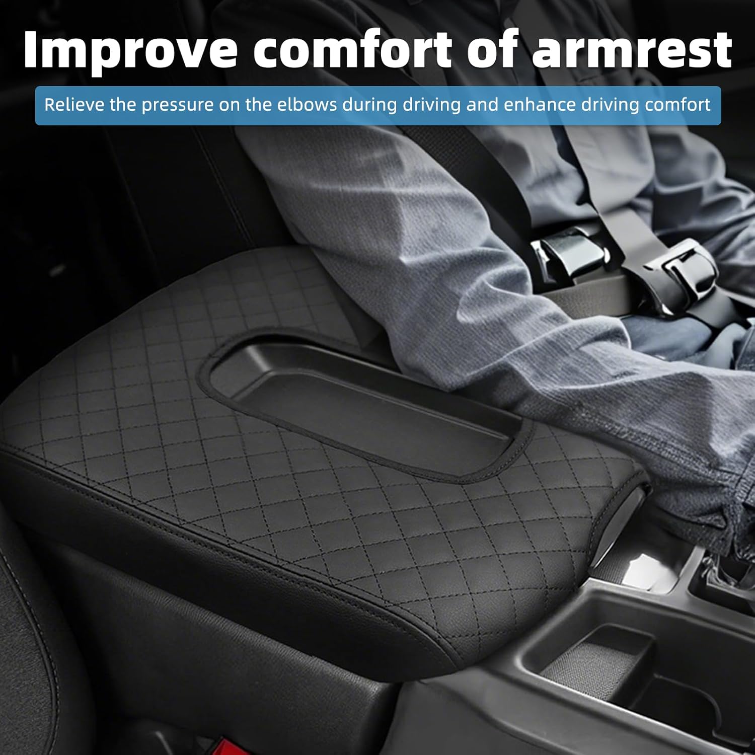 Center Console Armrest Cover Compatible with Chevy Chevrolet Silverado & GMC Sierra 1500 2500 3500 HD 2019 2020 2021 2022 2023 2024 2025 Protector Interior Accessories(for Jump Seat Console)