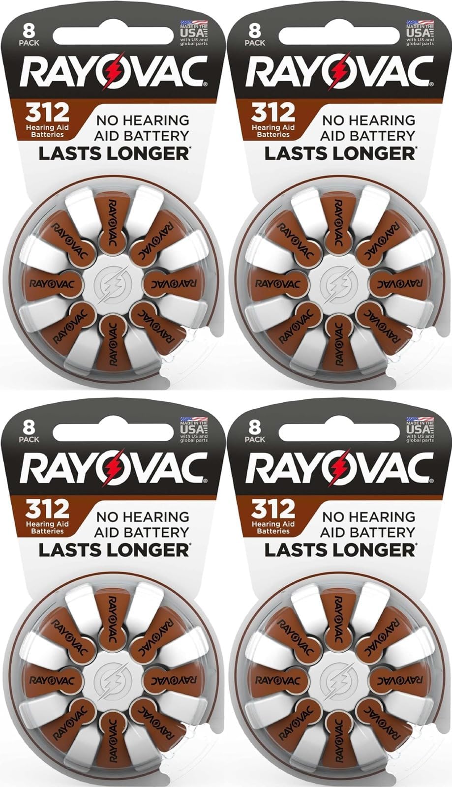Wholesalehome Rayovac Hearing aid Batteries Size 312, 80