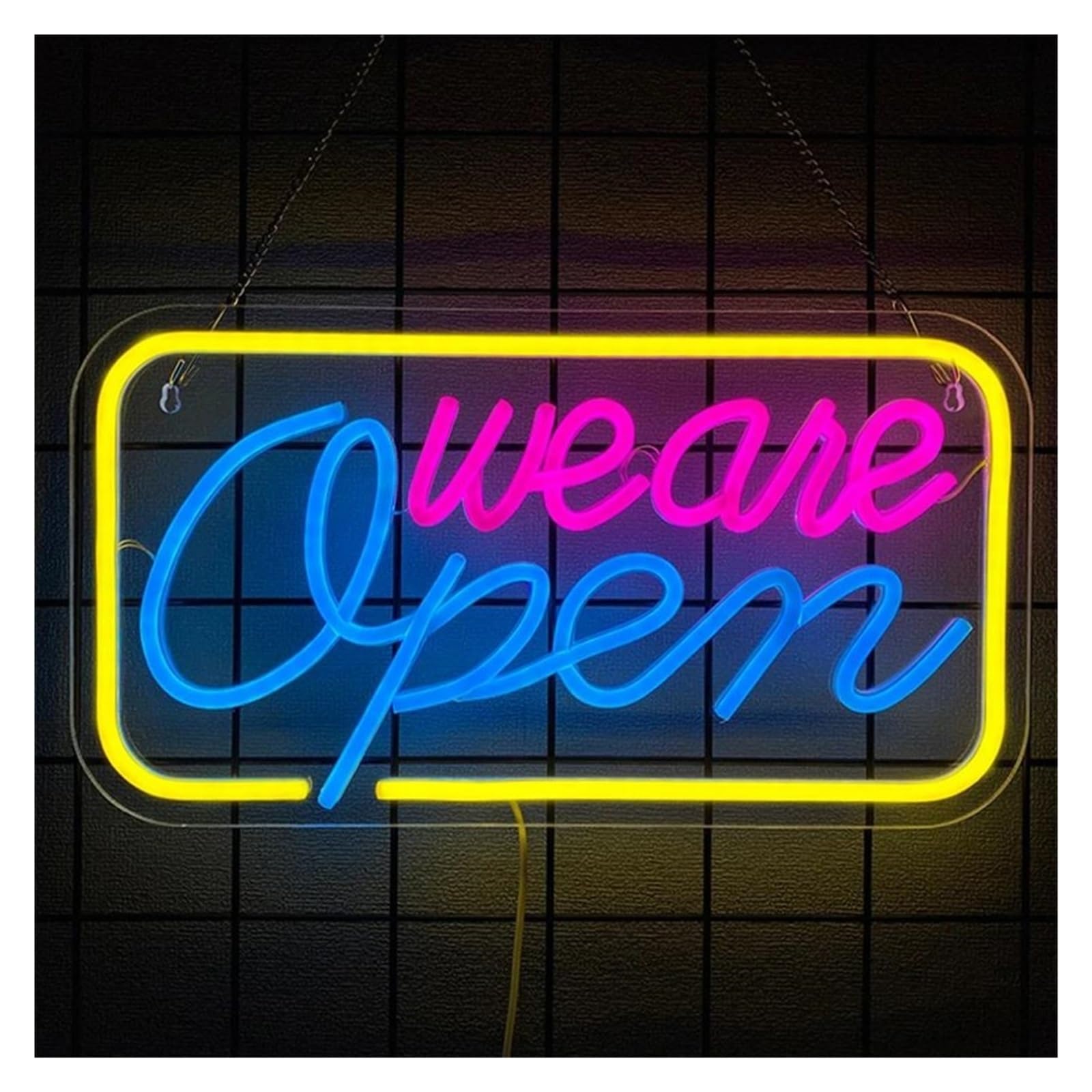 LEMST Sign Lamp Commercial Decor We are Open Neon Signs USB Powered Neon Lights Suitable for Window, Party, Store Shop, Bars, Restaurant Decor 21.8cmx40cm