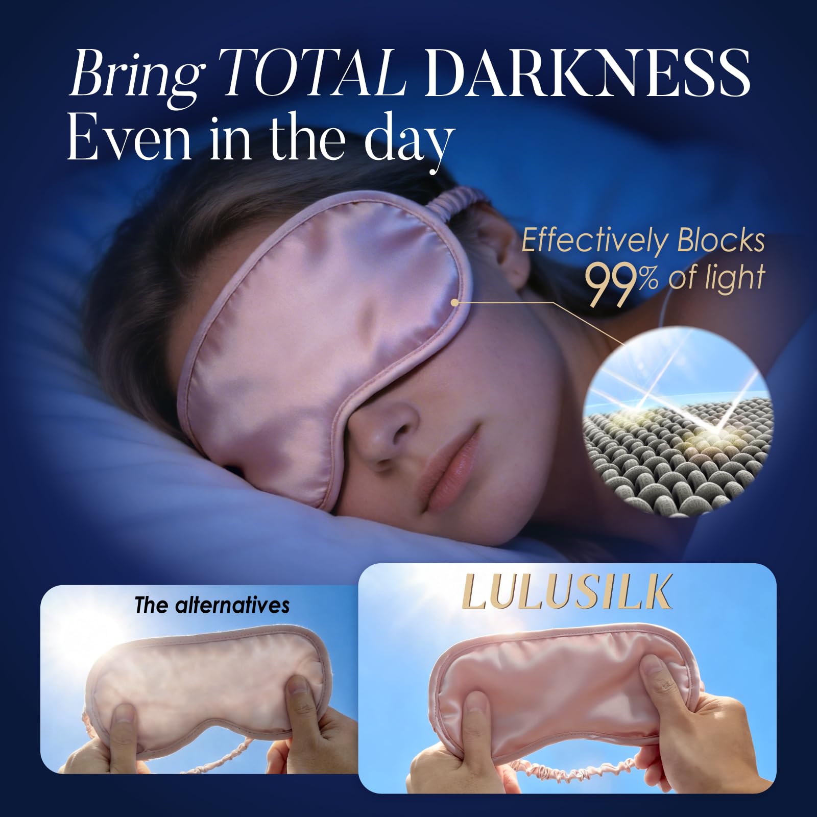 Amazon.com: LULUSILK Mulberry Silk Sleep Eye Mask for Sleeping