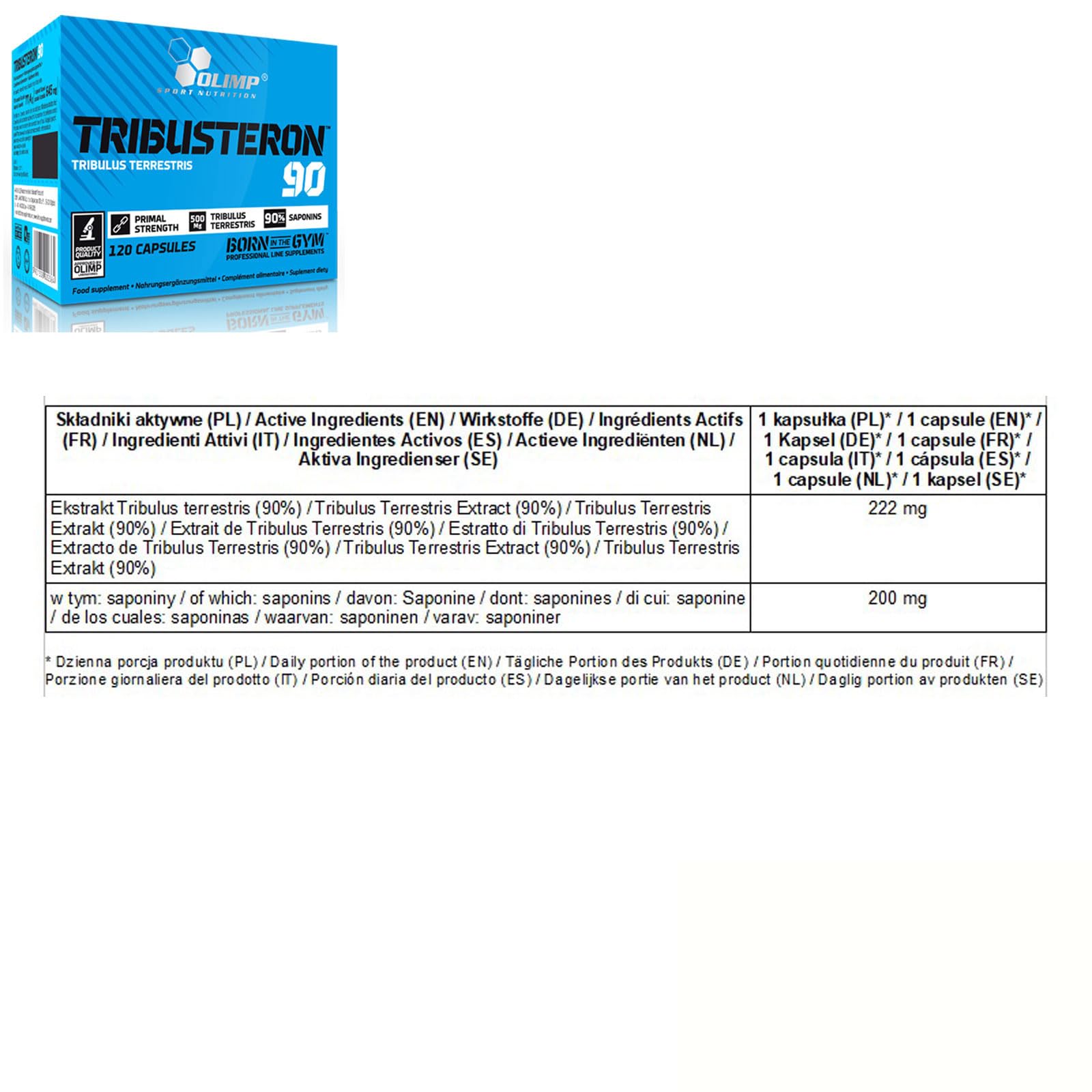 TRIBUSTERON60 - Tribulus Terrestris - Booster de testostérone pour homme - Pilules anabolisantes pour la croissance de la masse musculaire - Bodybuilding (240 gélules)