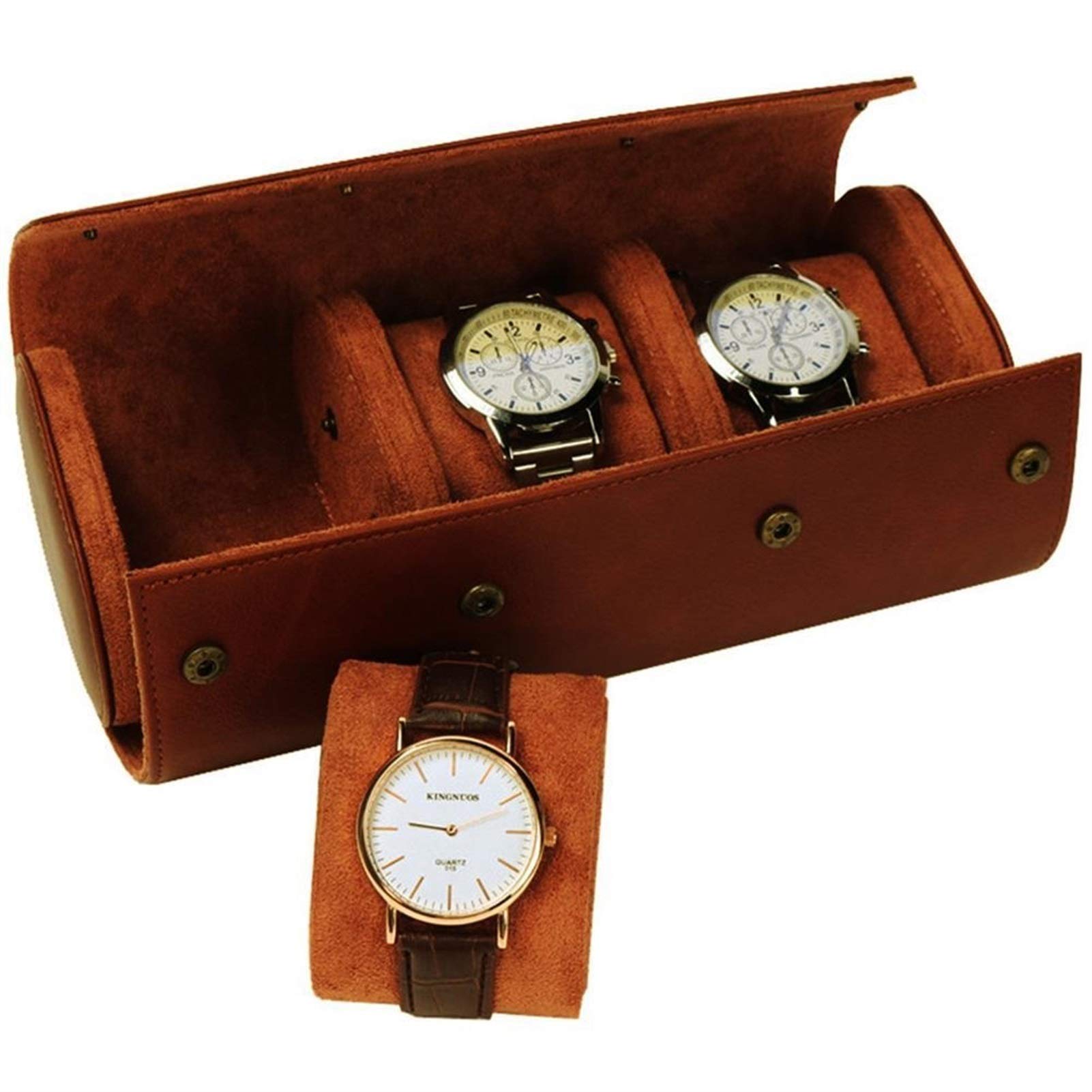 Scatola per orologi 3 slot watch box stoccaggio in pelle PU orologio roll rotolo custodia per orologio da viaggio per uomini e donne per l'archiviazione domestica, viaggi, display Cofanetti Orologi