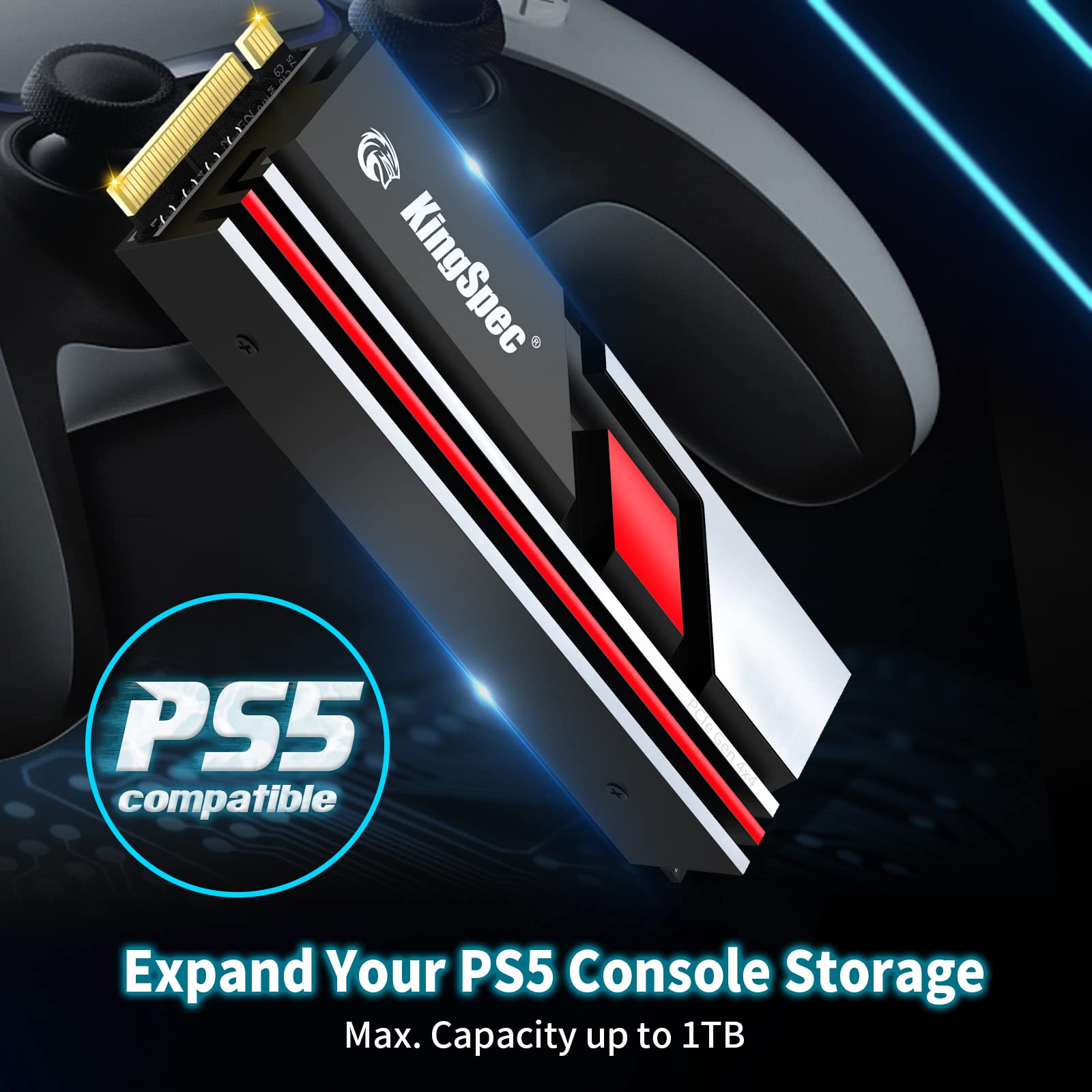 KingSpec SSD M.2 NVMe da 512 GB, SSD PCIe 4.0 NVMe Gen4 2280