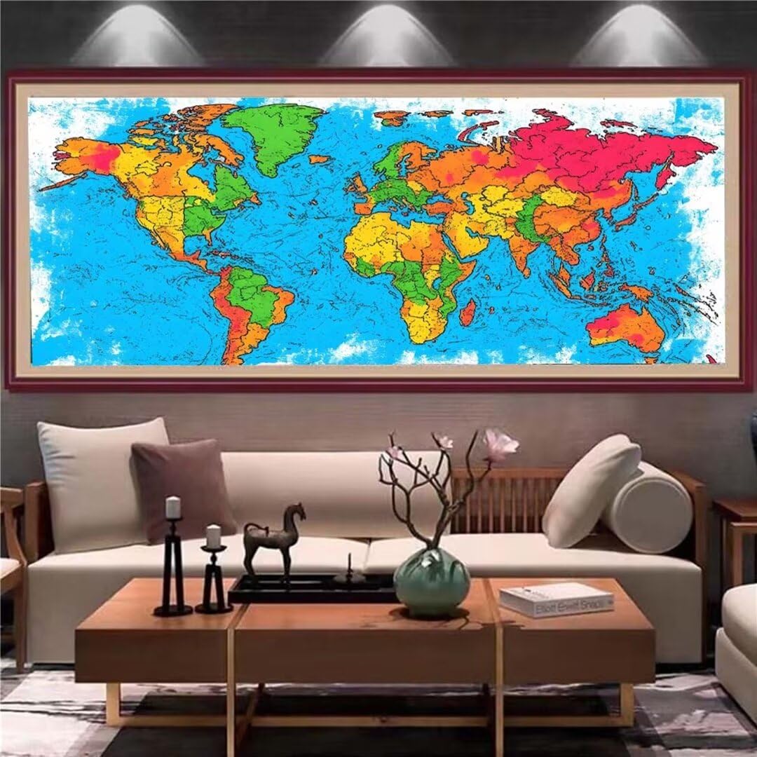 Diamentowa mapa świata 5D, duży zestaw do malowania diamentami, zestawy do malowania artystycznego dla dorosłych i dzieci, DIY, pełne wiercenie, kryształ, sztuka, haft, obrazy, rzemiosło, dekoracja