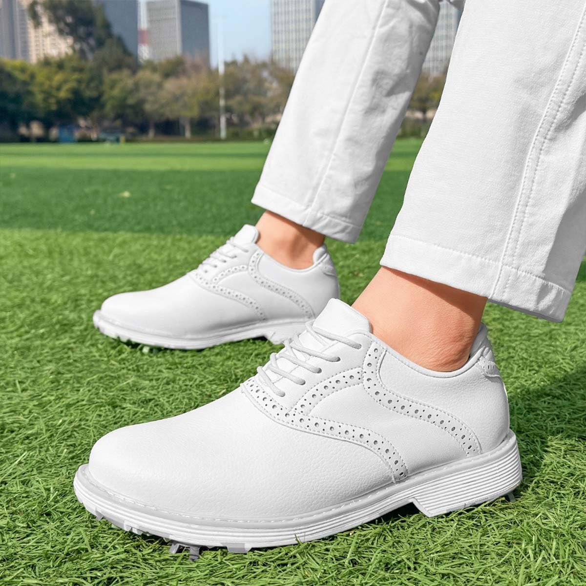 Zapatos de Golf de Cuero Impermeables para Mujer