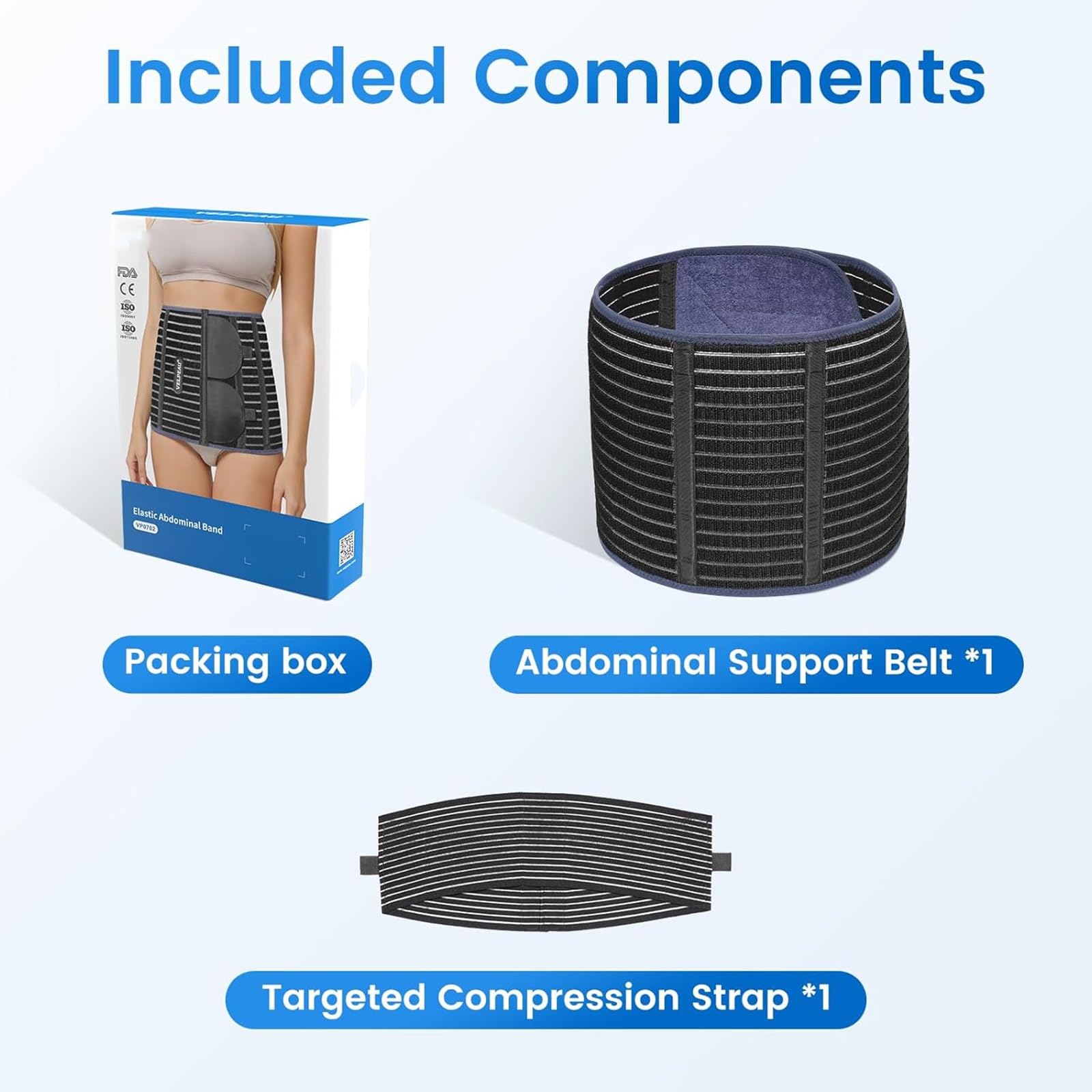 Fascia Addominale Post Parto Traspirante Donna, Cintura Lombare Regolabile Supporto Ernia, Fascia Recupero Dopo Parto Cesareo, Sollievo Mal di Schiena(90-105cm/35.4-41.3 in)