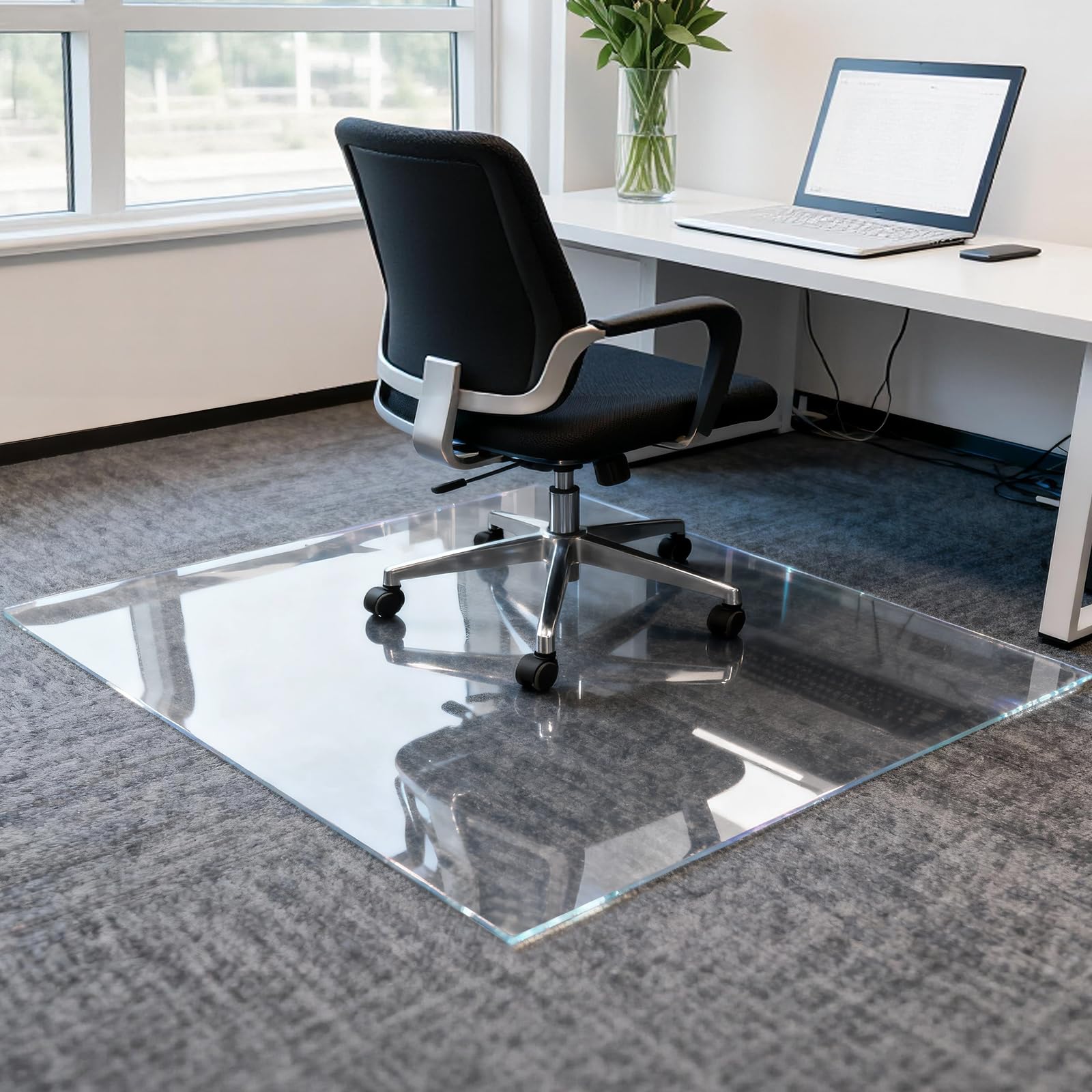 Elasticity Clear Chair Mat 36 x 55 - Transparent Protective Floor Mat for Hardwood Tile Floors Home Office