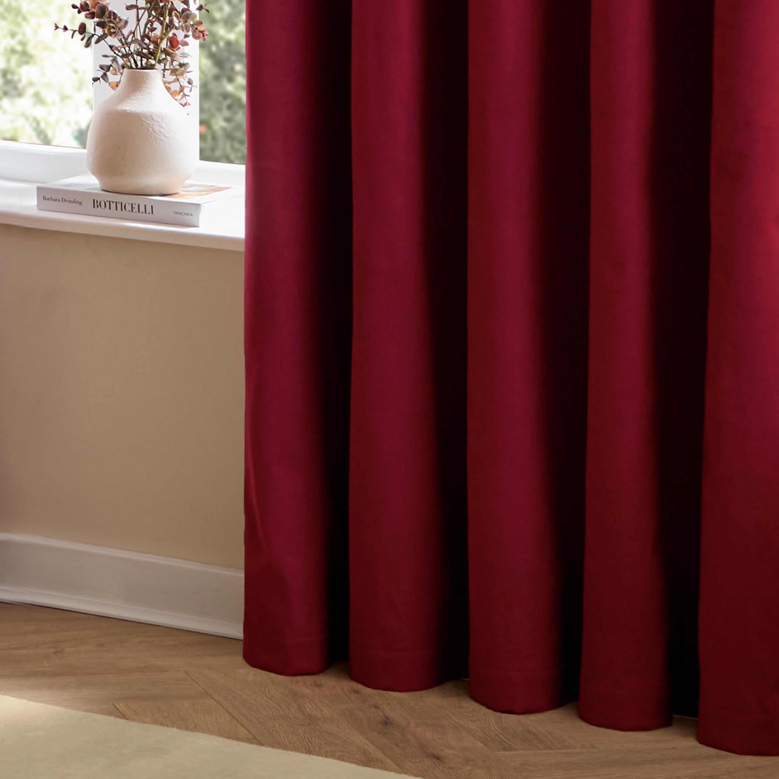 furn. The Ultimate Velvet Bleistiftfalten Vorhänge (Rot-168x137cm)