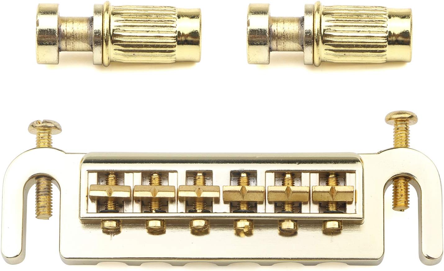 Gold Electric Guitar Bridge Tailpiece Tune-O-Matic Wraparound Adjustable Bridge 6 String Tailpiece for Les Paul Style