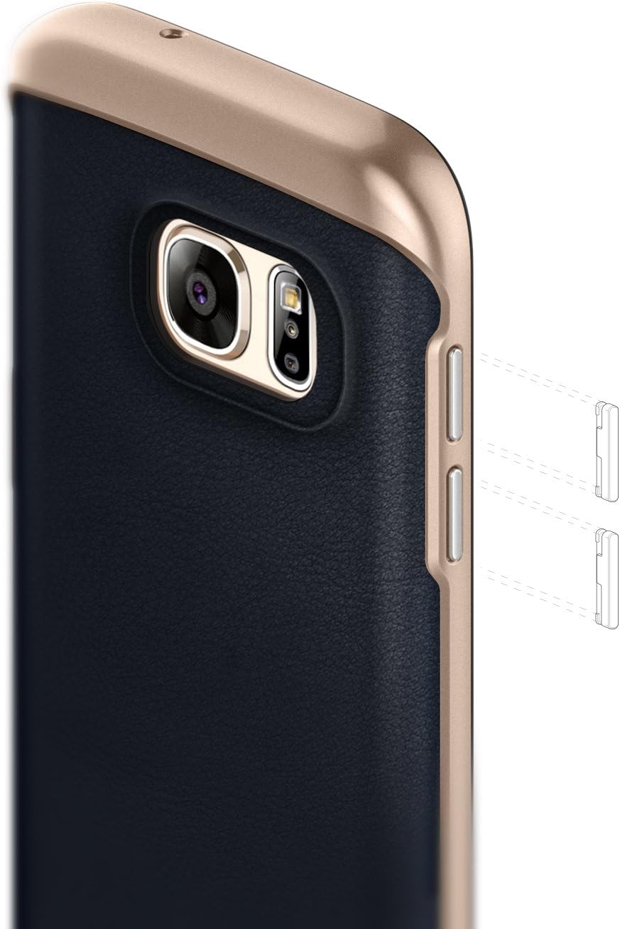 Caseology Envoy for Galaxy S7 Case (2016) - Premium Leather - Leather Navy Blue