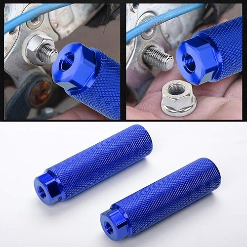Vista 14 de Vuwuma Amotor - Estriberas de aleación de aluminio antideslizantes para bicicleta BMX para bicicleta de montaña Ciclismo Trasero Stunt Pegs Fit 3/8