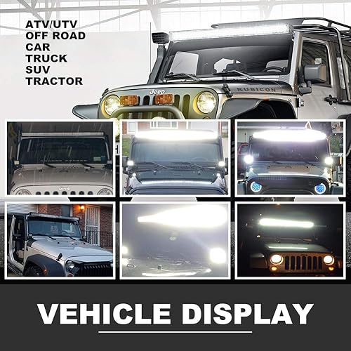 Miniatura 8 de DOT - Barra de luz LED curvada de 52 pulgadas 5D + 20 pulgadas 5D barra de luz LED + 4 cápsulas de cubo LED de 4 pulgadas con kits de cableado para