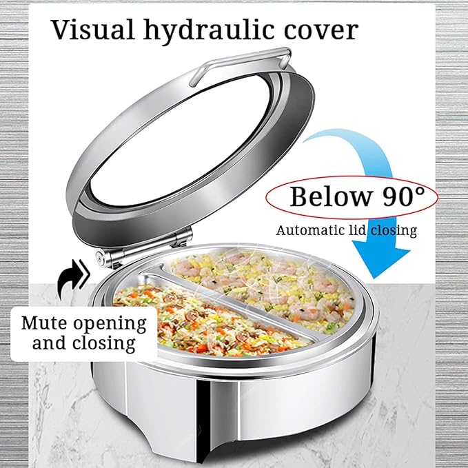 Olla eléctrica buffet 6L, calentador de acero inoxidable, kit con tapa hidráulica miniatura 4