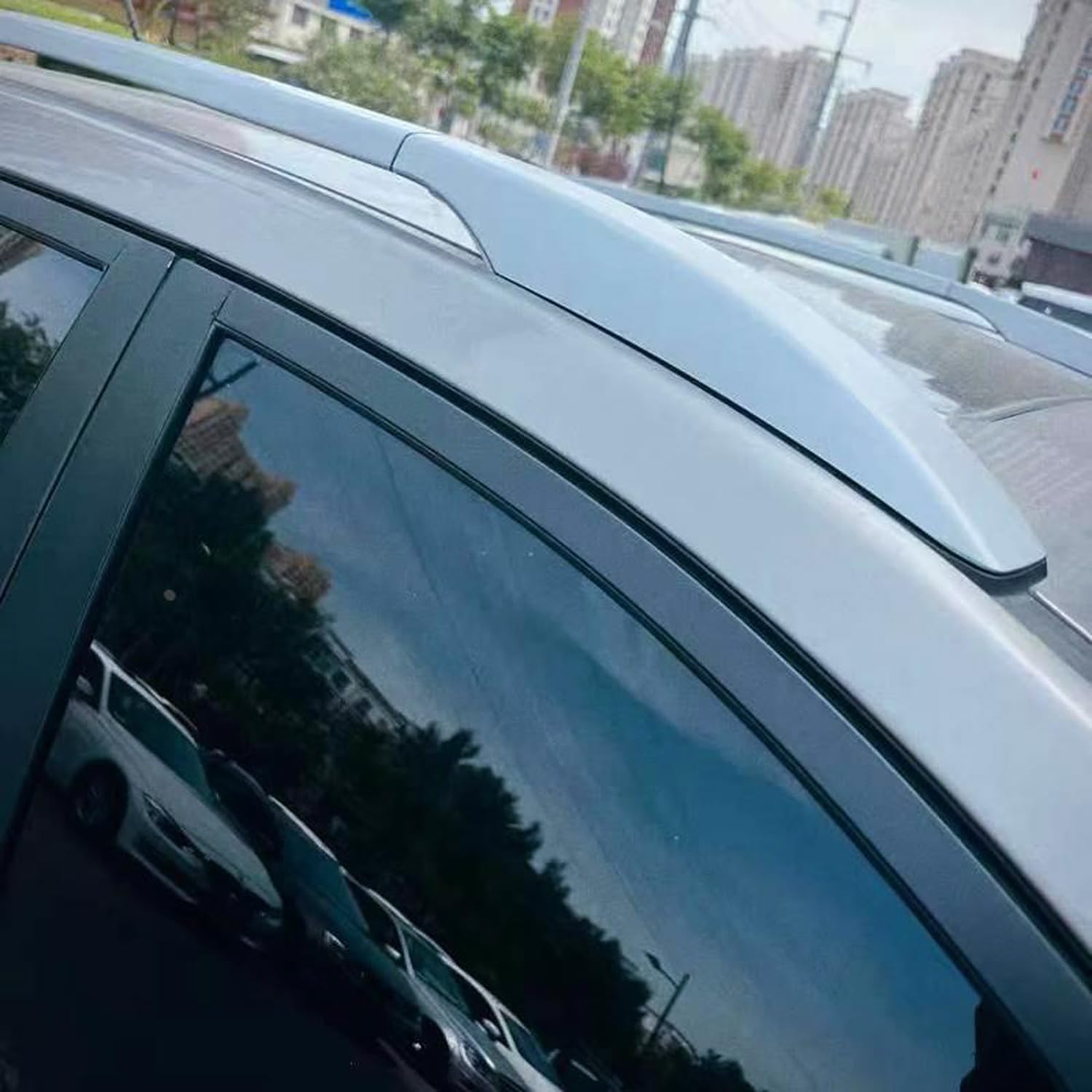 CTH for Hyundai Tucson 2010-2015 Roof Rack Bar End Protection Cover Shell Plastic Replacements Cover Car Accessories 4pcs (Only Fit Original Luggage Racks) (Panoramic Sunroof)