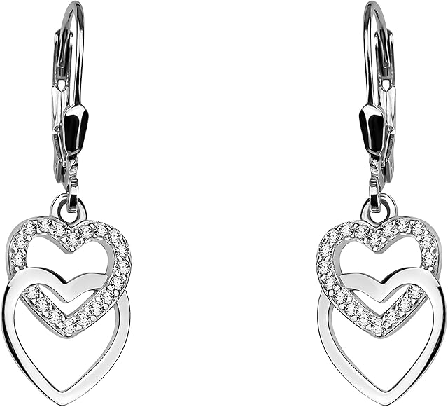 SOFIA MILANI - Women's Earrings 925 Silver - Heart Dangle Earrings - 20453