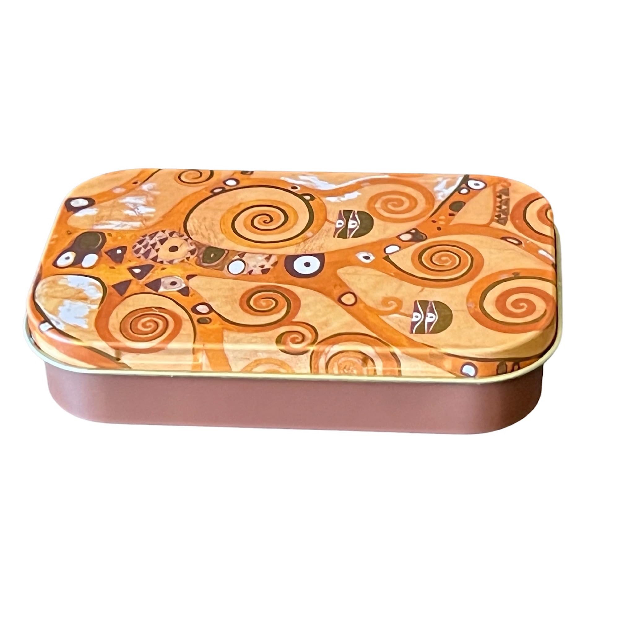 Pillendose Mit Gustav Klimt Motiv „Lebensbaum“ – Kleine Metall-Dose Für Tabletten, Ca. 6 X 2,1 Cm Pillendose Mit Gustav Klimt Motiv „Lebensbaum“ – Kleine Metall-Dose Für Tabletten, Ca. 6 X 2,1 Cm
