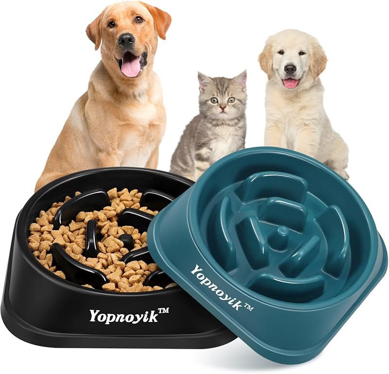 Comedouro Lento para Cães e Gatos com Labirinto e Base Antiderrapante Yopnoyik, Pacote com 2