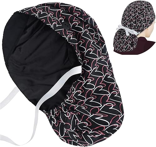 Miniatura 159 de ABAMERICA Gorras quirúrgicas para mujer, gorro de enfermera, soporte funcional para cola de caballo para cabello largo, individual o forrado
