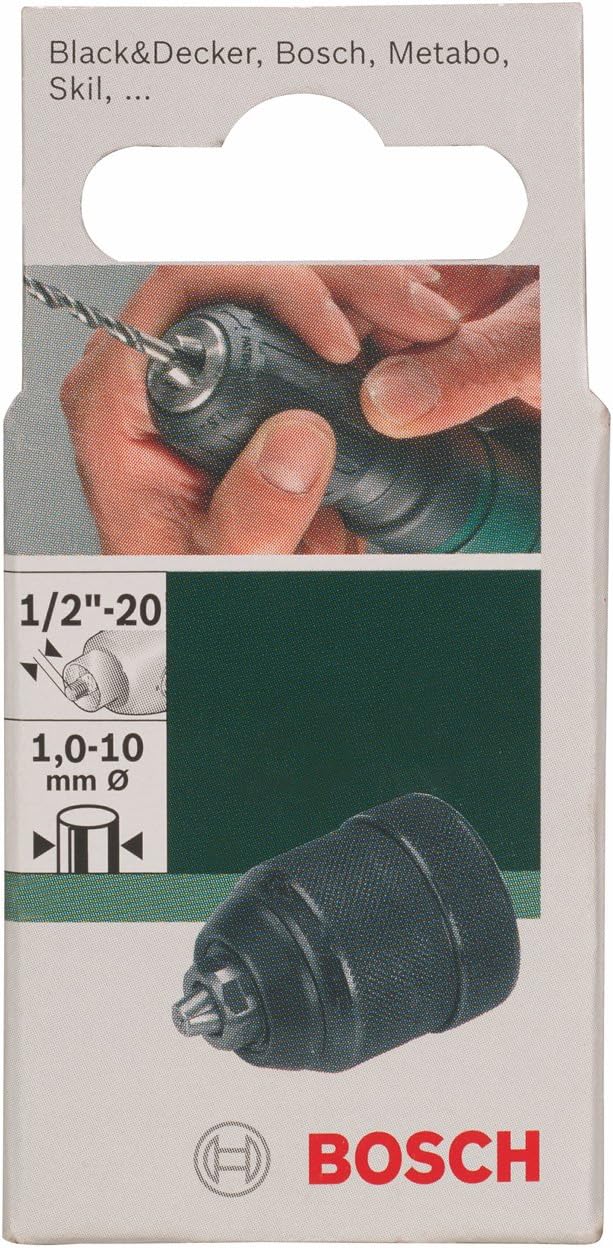 Bosch 2609255703 1-10mm 1/2-inch x 20-Thread Keyless Chuck with Locking Mechanism