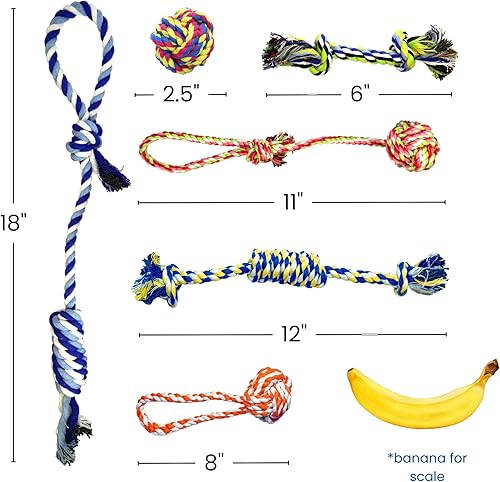Miniatura 3 de Otterly Pets Juguetes de cuerda para perros pequeños para jugar a masticar la dentición y el aburrimiento, para perros más pequeños (paquete de 6)