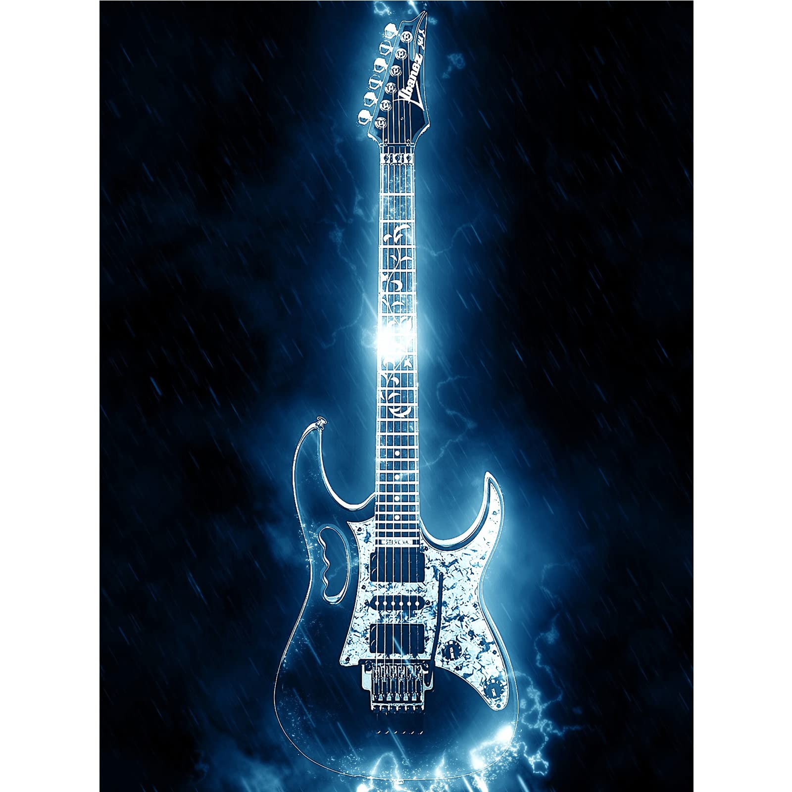 Aphila Diamond Painting Kits 5D DIY Full Drill Round Bead Rhinestone Embroidery Cross Stitch Art Crafts Home Wall Decor Electric Guitar Rock 16x20 inch